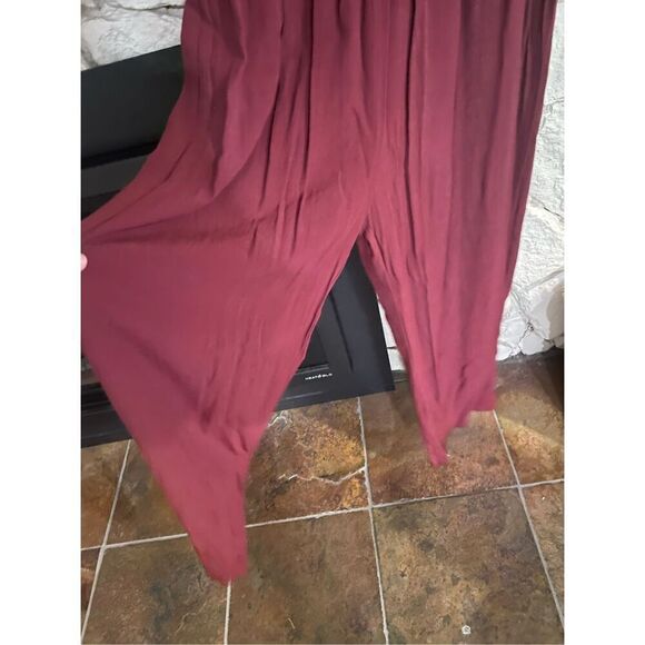 Madewell Womens Maroon Sleeveless Ruffles Zip Back Button Front Jumpsuit Size 6 - Picture 6 of 6